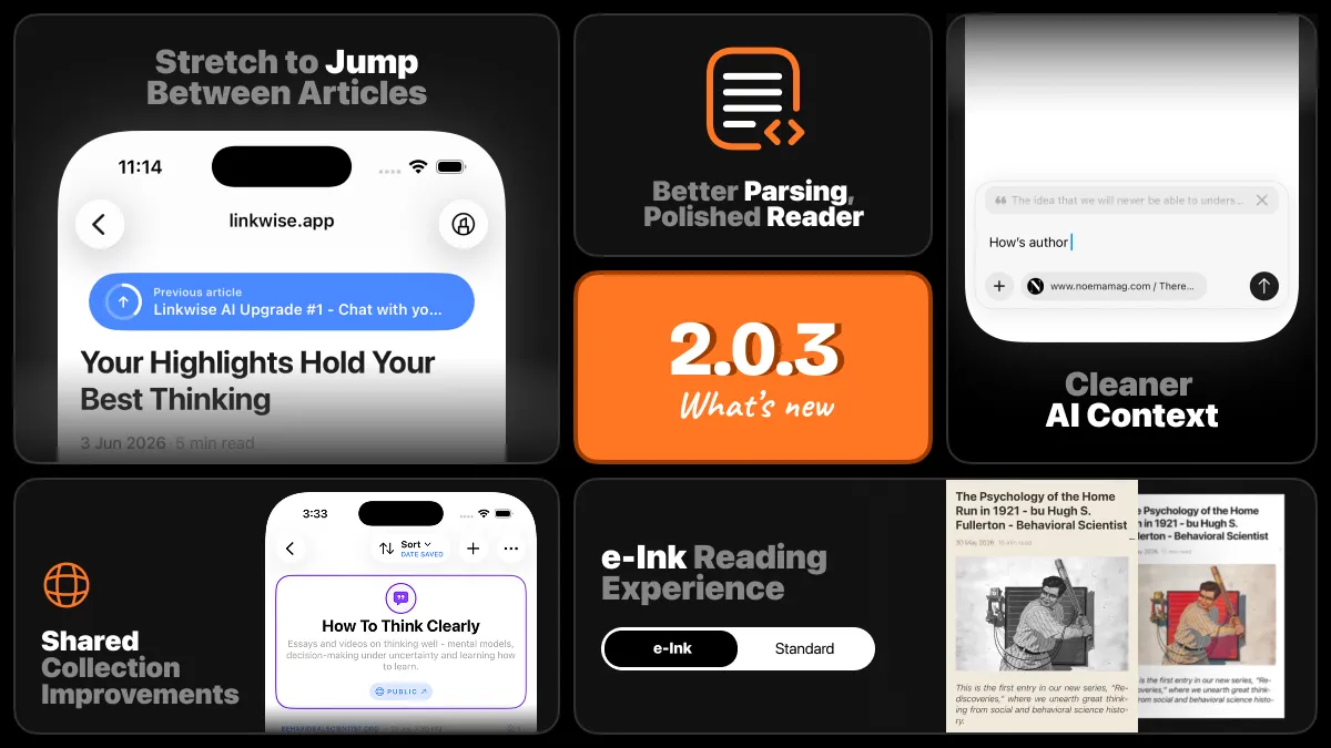e-Ink Reading, Stretch Navigation & Cleaner AI Context